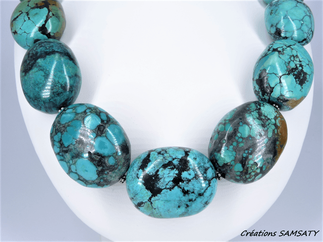 Collier turquoise tibétaine