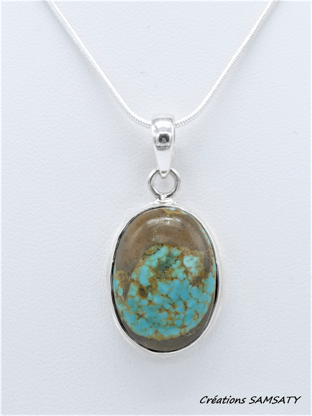 Pendentif en Turquoise Tibétaine