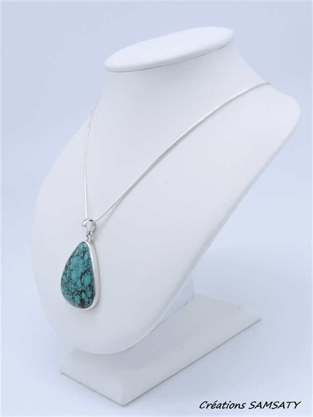 Pendentif en Turquoise Tibétaine