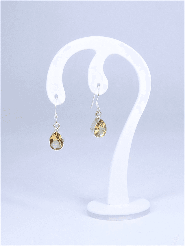 Boucles d’oreilles citrine facettées et argent